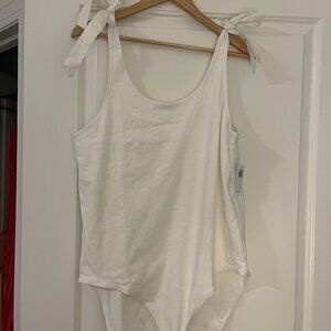 Old Navy White Bow Tank Body Suit